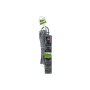Prodlužovací přívod 3m-5x10A s vypínačem , 3x1mm2, šedá, Q-400F QTEC
