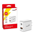Napáječ, síťový adaptér 2x USB-C 20W PD QC 3,0 Genius