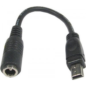 Redukce DC 2,1mm-USB (B) mini konektor na káblíku 10cm