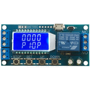 Multifunkční časový spínač 0,01s-9999min, modul XY-LJ02