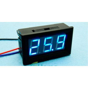 LED voltmetr digitální panelový s modrými písmeny