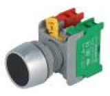 Přepínač: tlačítkový 1-polohové NC + NO 3A/230VAC 22mm černá