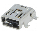 Zásuvka USB B mini SMT PIN:5 vodorovné