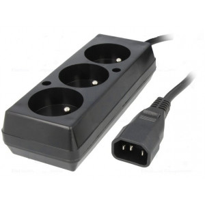 Kabel 3x1mm2 CEE 7/5 (E) zásuvka,IEC C14 vidlice PVC 0,3m