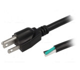Kabel 3x14AWG NEMA 5-15 (B) vidlice,vodiče PVC 3,5m černá