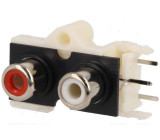 Zásuvka RCA zásuvka patrové úhlové 90° THT Počet konektorů:2