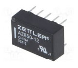 AZ850-12 Relé elektromagnetické DPDT Ucívky:12VDC 0,5A/125VAC 1A 50VA