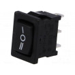 Koléb. přepínač 1x přep. ON-OFF-ON 10A 250V černý (-o=)