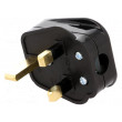 Konektor: napájecí AC zástrčka 2P+PE 250VAC 5A černá PIN: 3