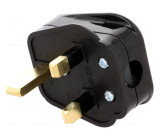 Konektor: napájecí AC zástrčka 2P+PE 250VAC 5A černá PIN: 3