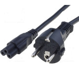 Kabel CEE 7/7 (E/F) vidlice, IEC C5 zásuvka 2m černá PVC 2,5A