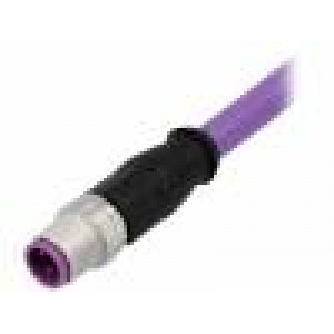 M12 10m vidlice 4 PIN přímý kód B-Profibus s kabelem vodiče