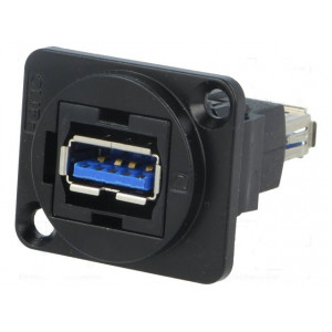 Spojka USB A zásuvka, z obou stran FT V: USB 3.0 kov 19x24mm