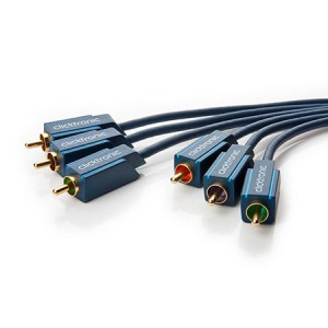 Kabel RCA vidlice x3,z obou stran 1m Povrch: zlacený modrá