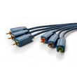 Kabel RCA vidlice x3,z obou stran 15m Povrch: zlacený modrá