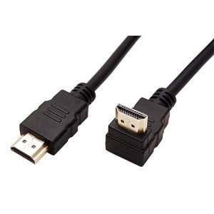 Kabel HDMI 1.4 HDMI vidlice - HDMI zástrčka 90° 1,5m černá
