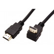Kabel HDMI 1.4 HDMI vidlice - HDMI zástrčka 90° 2m černá