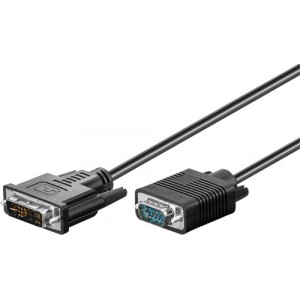 Kabel D-Sub 15pin HD vidlice, DVI-I (24+5) vidlice 1m