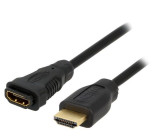 Kabel HDMI 1.4 HDMI zásuvka HDMI vidlice 2m černá