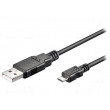 Kabel USB 2.0 USB A vidlice, USB B micro vidlice 0,3m černá