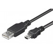 Kabel USB 2.0 USB A vidlice,USB B mini vidlice 0,3m černá