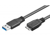 Kabel USB 3.0 USB A vidlice, USB B micro vidlice 3m černá
