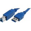 Kabel USB 3.0 USB A vidlice - USB B vidlice niklovaný 1,8m