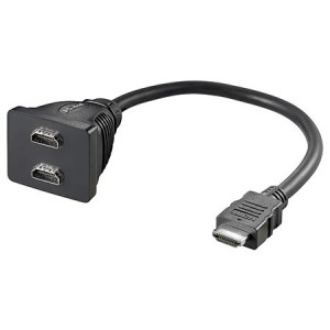 Rozbočovač signálu HMI HDMI zásuvka x2,HDMI vidlice 0,1m