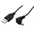 Kabel USB 2.0 USB A vidlice,USB B minizástrčka úhlová 1,8m