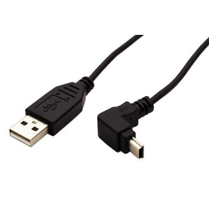 Kabel USB 2.0 USB A vidlice,USB B minizástrčka úhlová 1,8m