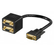 Kabel D-Sub 15pin HD vidlice, D-Sub 15pin HD zásuvka x2 0,1m