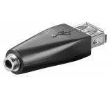 Adaptér USB 2.0 USB A zásuvka, Jack 3,5 mm 3 piny zásuvka