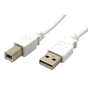 Kabel USB 2.0 USB A vidlice, USB B vidlice 1m bílá 480Mbps