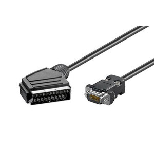 Kabel D-Sub 15pin HD vidlice SCART vidlice 2m černá