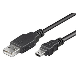 Kabel USB 2.0 USB A vidlice,USB B mini vidlice 1,8m černá
