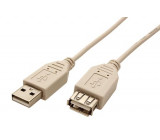 Kabel USB 2.0 USB A zásuvka, USB A vidlice 5m bílá 480Mbps
