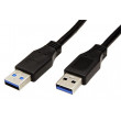 Kabel USB 3.0 z obou stran, USB 3.0 vidlice 0,5m černá 5Gbps