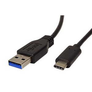 Kabel USB 3.0,USB 3.1 USB A vidlice, USB C vidlice 0,5m černá
