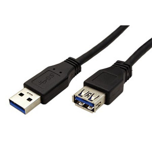 Kabel USB 3.0 USB A zásuvka, USB A vidlice 3m černá 5Gbps
