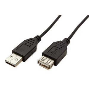 Kabel USB 2.0 USB A zásuvka,USB A vidlice 5m černá Žíla: Cu
