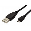 Kabel USB 2.0 USB A vidlice, USB B micro vidlice 1m černá