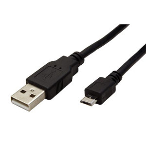 Kabel USB 2.0 USB A vidlice, USB B micro vidlice 1m černá