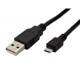 Kabel USB 2.0 USB A vidlice, USB B micro vidlice 3m černá