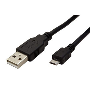 Kabel USB 2.0 USB A vidlice, USB B micro vidlice 3m černá