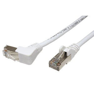 Patch cord F/UTP 5e lanko CCA PVC bílá 1m 26AWG tienený