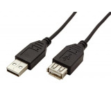 Kabel USB 2.0 USB A zásuvka, USB A vidlice 0,6m černá 480Mbps
