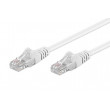 Patch cord U/UTP 5e lanko CCA PVC bílá 1m