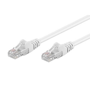 Patch cord U/UTP 5e lanko CCA PVC bílá 1m