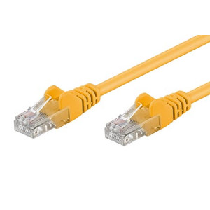 Patch cord U/UTP 5e lanko CCA PVC žlutá 2m 28AWG