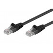 Patch cord U/UTP 5e lanko CCA PVC černá 1m 28AWG